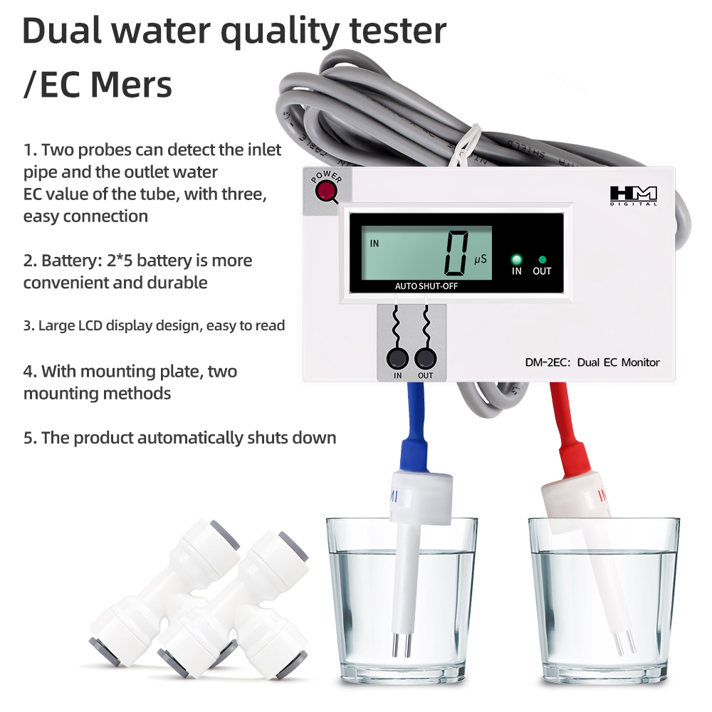 Marine Aquarium Water Analyzer - Digital Water Quality Tester Dual Probe