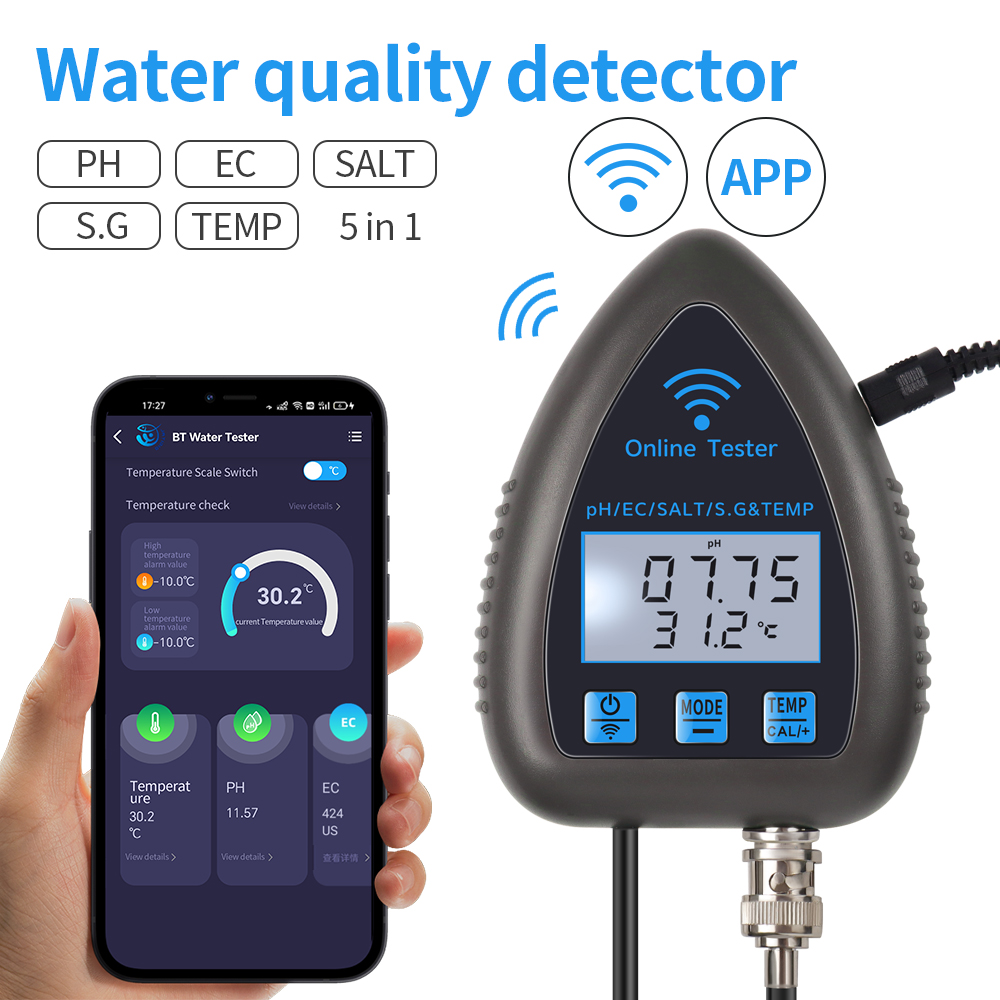 Tuya WiFi 5 in 1 Water Quality - đánh giá và giá Marine Aquarium Water Analyzer