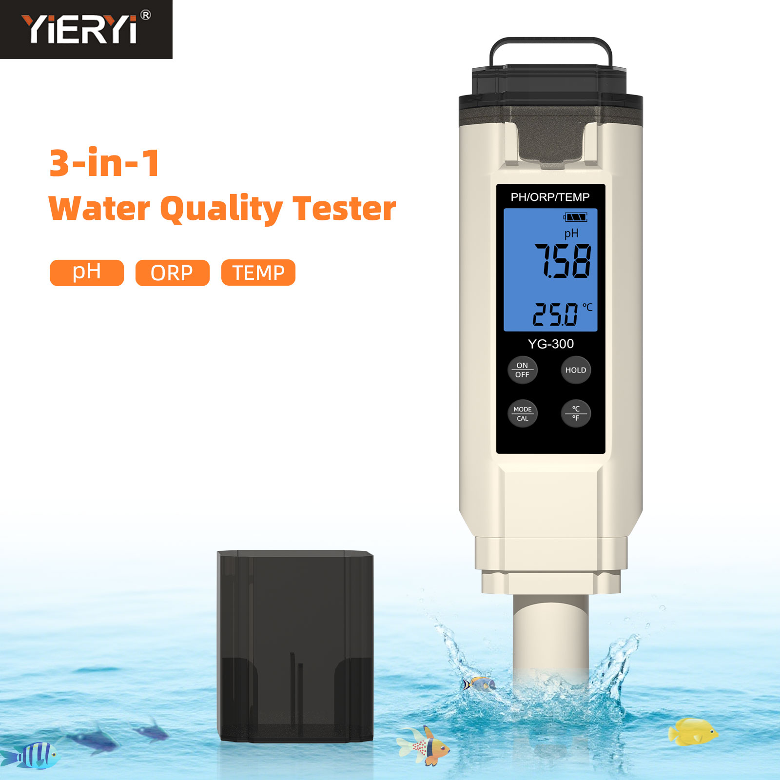 Yieryi Digital 3 in 1 PH/ORP/T - đánh giá và giá Marine Aquarium Water Analyzer
