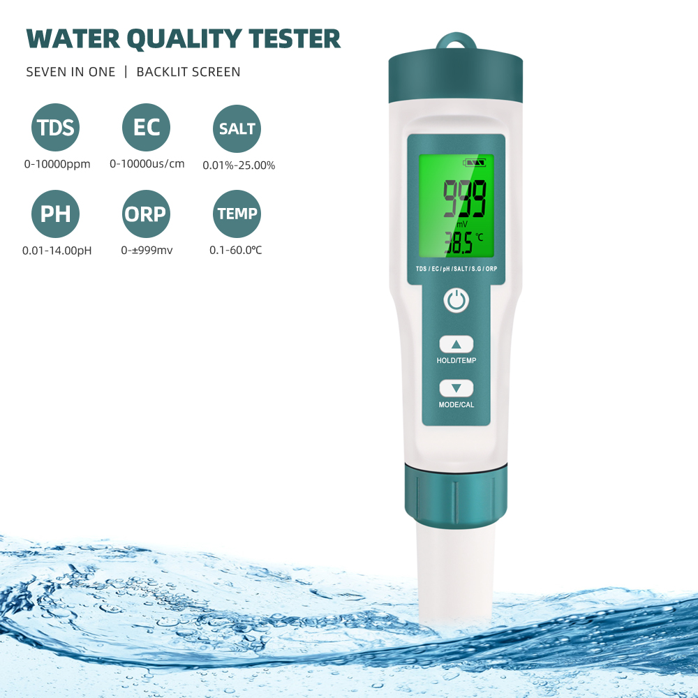 7 in 1 PH TDS EC ORP Salinity  - đánh giá và giá Marine Aquarium Water Analyzer
