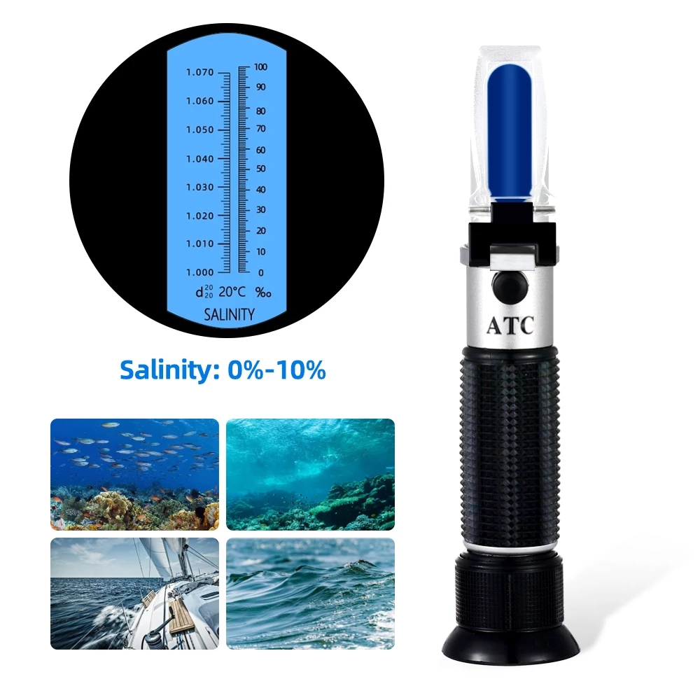 Salinity Refractometer 0-10% 1 - đánh giá và giá Aquarium Marine Salt