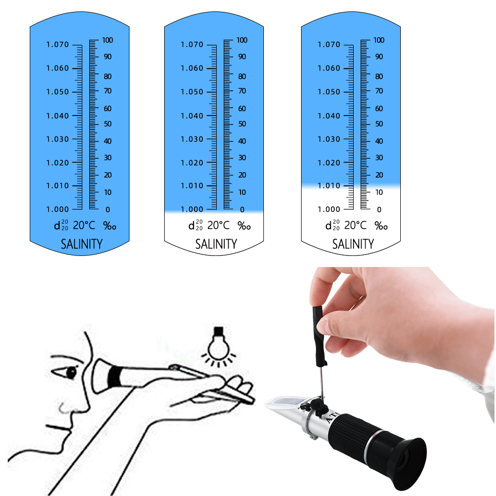 Salinity Refractometer 0-10% 1 - đánh giá và giá Aquarium Marine Salt