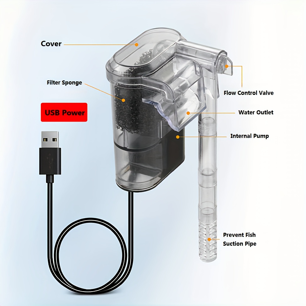 2.5W DC 5V Wall-hanging Filter - đánh giá và giá Marine Aquarium Overflow