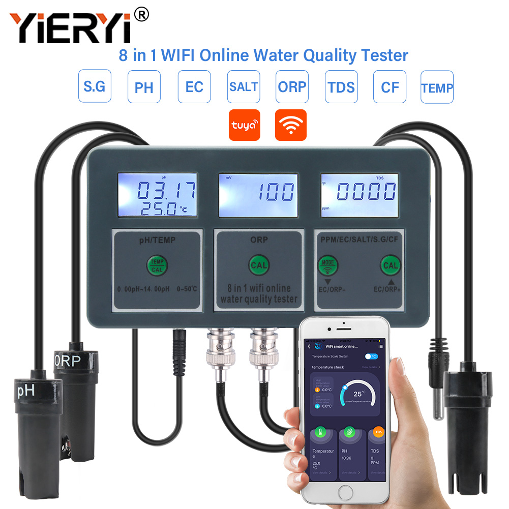 Yieryi WiFi Tuya Smart PH ORP  - đánh giá và giá Marine Aquarium Water Analyzer